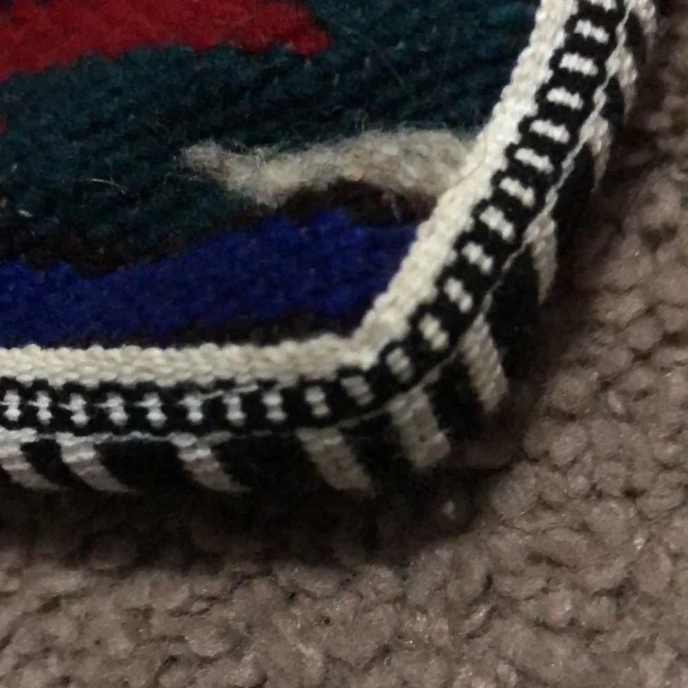 Vintage Guatemalan Woven Wool Bag-Zip Top-EUC-Crossbody Style